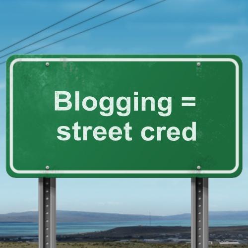 Blogging street cred sign